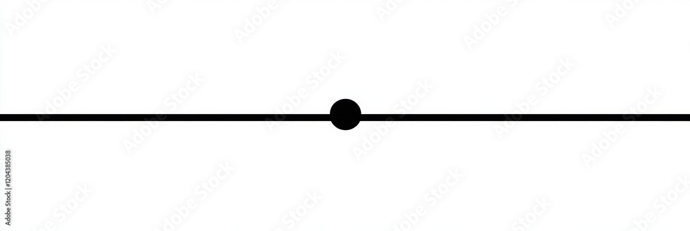 Aufkleber Horizontal line with a bold center point creating a minimalist design for art and graphic projects. Generative AI