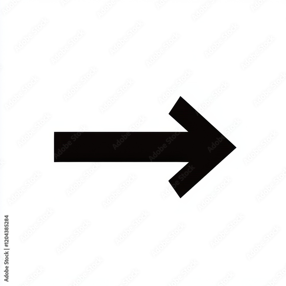 Aufkleber Directional arrow pointing right against a plain white background, emphasizing guidance and navigation in minimalistic design. Generative AI