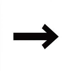 Directional arrow pointing right against a plain white background, emphasizing guidance and navigation in minimalistic design. Generative AI