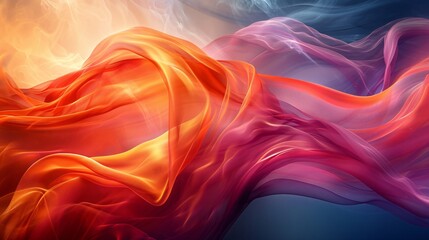 Beautiful illustration of abstract art leaving colorful smoke in wavy pattern