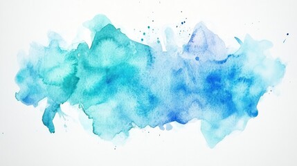 vibrant blue and green watercolor splash on white background. abstract art concept representing creativity and fluidity. poster with copy space, abstract backdrop