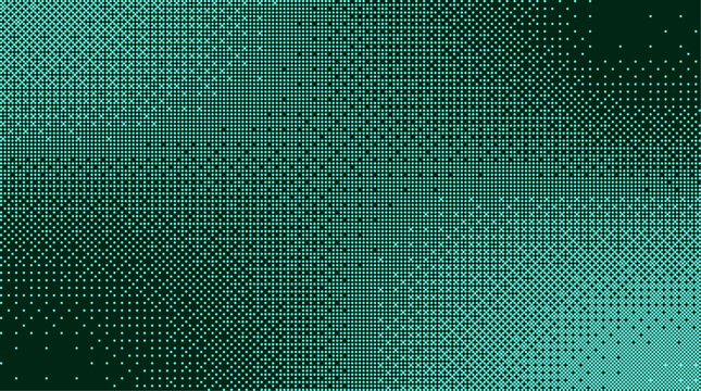 Pixelated bitmap gradient texture. Retro pixel art, green dither pattern, 8 bit background. Vector illustration