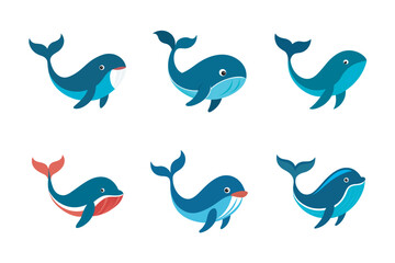 Cute Whale Bundle- features a collection of charming and playful whale illustrations, perfect for various creative projects