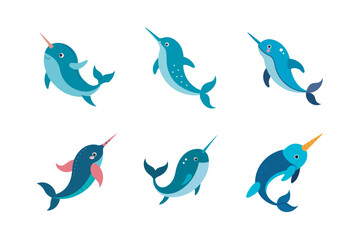 Cute Narwhal Bundle-captures the charm of these mythical sea creatures. Whether for prints, cards, or digital designs, these playful narwhals .