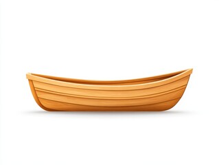 Fototapeta premium Minimalistic wooden rowboat in warm natural tones symbolizing solitude, tranquility, and exploration, perfectly captured in a sleek and simple artistic digital vector