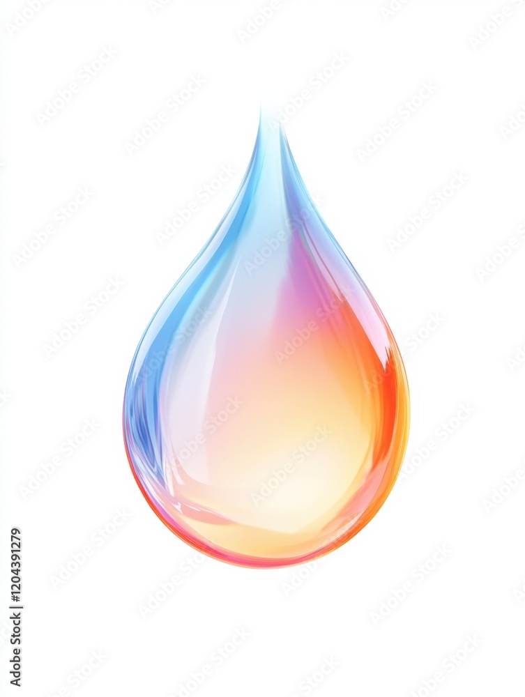 Poster colorful droplet design representing fluidity and transformation in an artistic way. generative ai