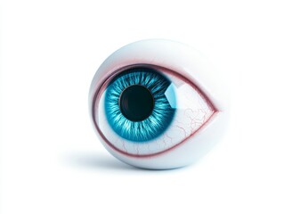 Close up illustration of a realistic human eye with a digital, futuristic overlay, symbolizing vision, biometric scanning, and advanced optical technology in modern science