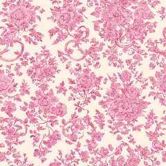 Pink Chinoiserie Seamless Pattern Digital Paper