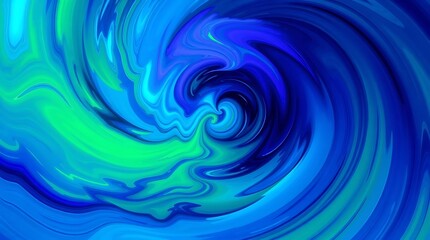 A swirling vortex of vibrant blues, greens, and purples, rendered in a digital painting style, creating an abstract wallpaper design with a high-resolution, seamless pat.