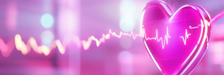 Close-up view of advanced healthcare technology showcasing a heart rate monitor with real-time ECG display in a hospital setting