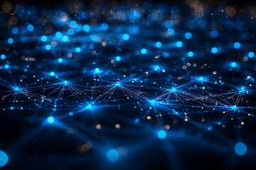 Obraz premium A digital network background, symbolizing the interconnectivity of systems and technologies that drive the modern world.