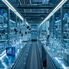 High-Tech Research Lab with Stainless Steel Counters
