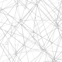 Obraz premium Abstract network illustration with interconnected lines and nodes on a white background. Generative AI