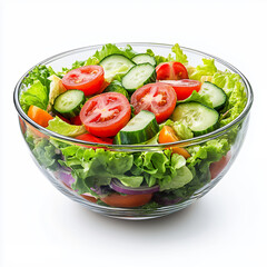 Fresh and Colorful Salad with Tomatoes, Cucumbers, and Lettuce