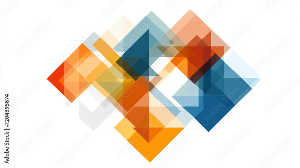 Fototapete colorful geometric shapes create an abstract design with overlapping patterns and vibrant hues. gene