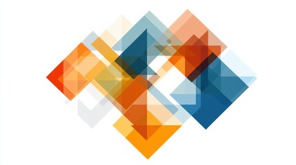 Obraz premium Colorful geometric shapes create an abstract design with overlapping patterns and vibrant hues. Generative AI