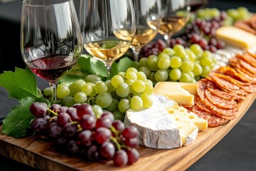 Different types of wines in bakalas and products for better tasting. Generative AI