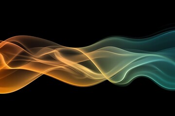 Long colorful neon swirl and waves