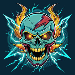 Fototapeta premium skull with a tattoo on his head