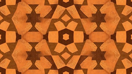 An abstract illustration wallpaper featuring a repeating geometric pattern in muted earth tones, with a slightly textured surface, creating a sense of rustic elegance, s.