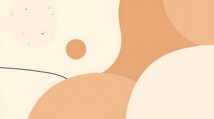 An abstract illustration wallpaper in a minimalist style, featuring muted earth tones and geometric shapes, with a focus on clean lines and negative space, created using.