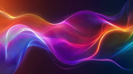 Abstract background rainbow groovy wavy lines, creating a vibrant and psychedelic design.