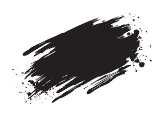 Best Grunge Badge Brush Hand Drawn Black Sticker Black Brush Stroke Vector Illustration for Creative Designs.