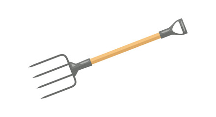 Hayfork isolated on white background. Vector cartoon flat illustration. Gardening tool icon