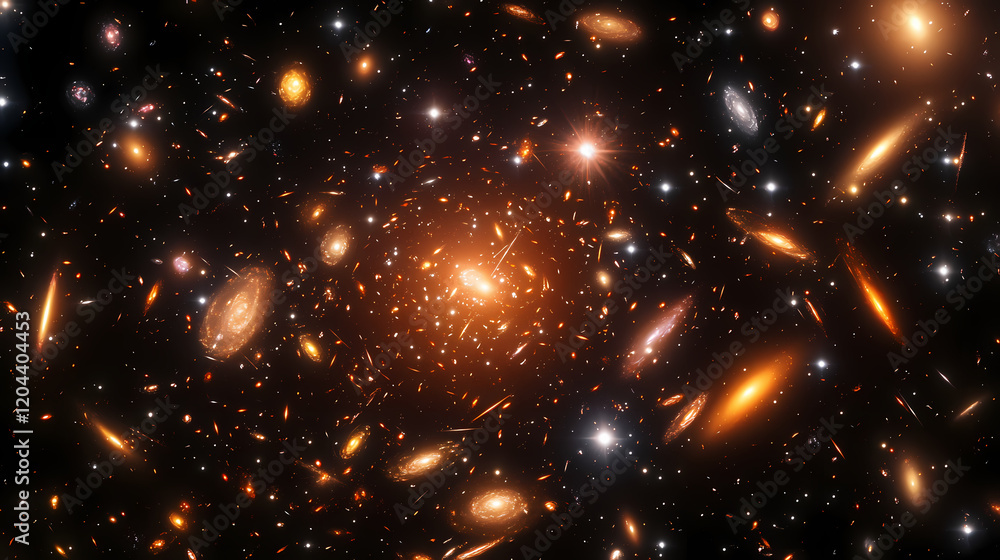Wall mural cosmic background of stars and galaxies. a dark infinite universe with shining stars and constellati