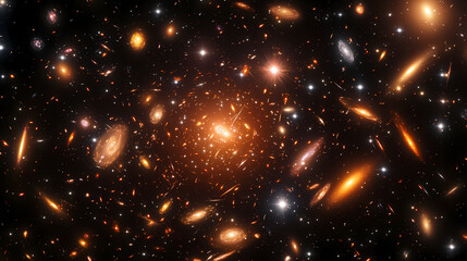 Cosmic background of stars and galaxies. a dark infinite universe with shining stars and constellations. stellar space. stardust nebulae. 3d render. Abstract Galaxy. Illustration