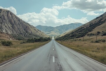 Naklejka premium Asphalt highway road without cars