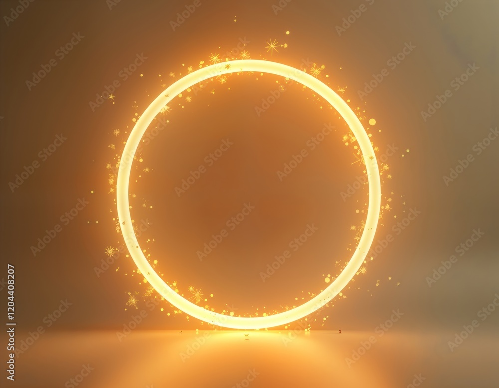 Aufkleber abstract design element with glowing gold circle. elegant, modern. circular shape with golden light 