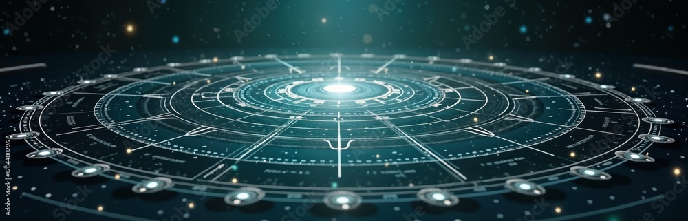 Aufkleber abstract astrological chart design. ai generated illustration. dynamic pattern with concentric circl