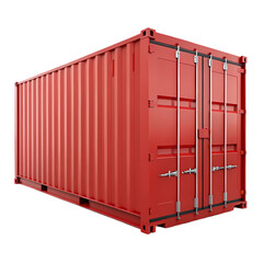 Vibrant Red Cargo Container Isolated on White: Perfect for Logistics and Shipping Designs box export