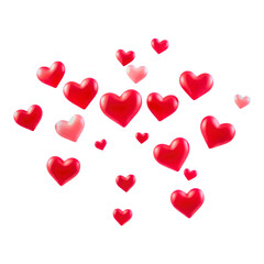 Heart-shaped confetti design against a black background.