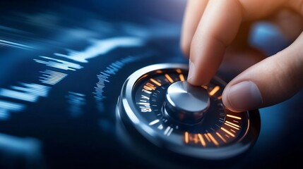 Precisely Adjusting Futuristic Control Dial. AI Generated