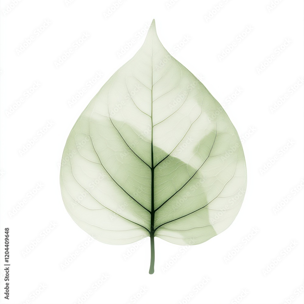 Fototapete translucent green leaf revealing intricate vein patterns and delicate texture in natural light. gene