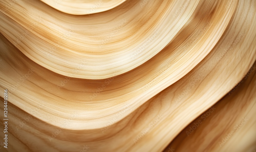Poster natural wood texture with flowing patterns and smooth curves showcasing warm tones and intricate gra