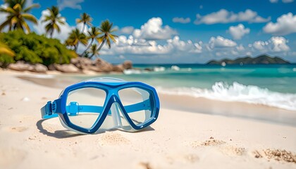 snorkeling equipment on the beach