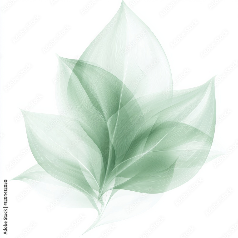 Poster soft green leaves blend together in a delicate display of natures beauty and tranquility in a light 