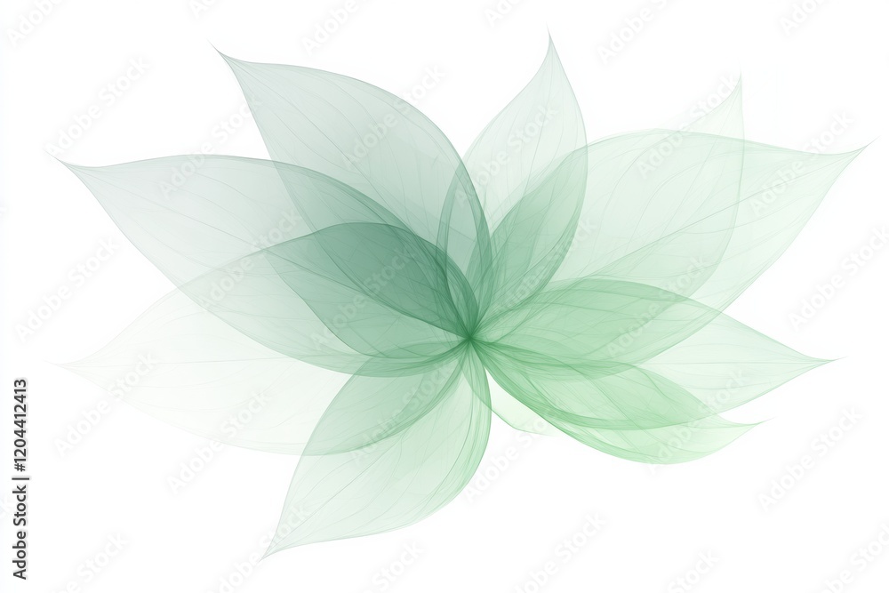 Fototapete lush green foliage creates an artistic pattern with delicate layers of translucent leaves in soft li