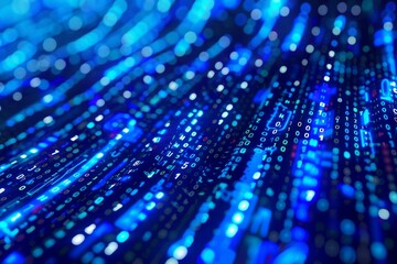 Display of binary numbers on monitor. visualizing complex computations or algorithms in action. Neural network ai generated