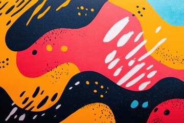 Business card template with playful doodles and bright, cheerful colors.