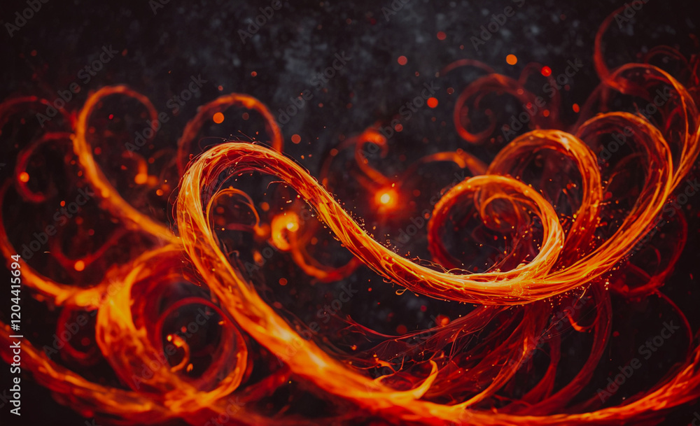 Poster A fiery, swirling pattern of red and orange flames. The flames are so large that they almost seem to be engulfing the entire image. Scene is intense and dramatic, with the flames creating a sense of