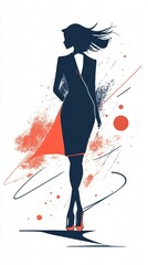 Stylish Woman Silhouette: A Fashion Illustration of Elegance and Confidence | Minimalist Design