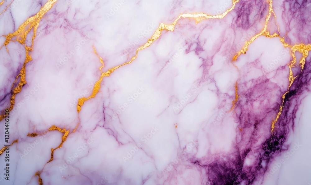 Poster purple marble texture with golden veins, showcasing elegant swirls and patterns, perfect for backgro