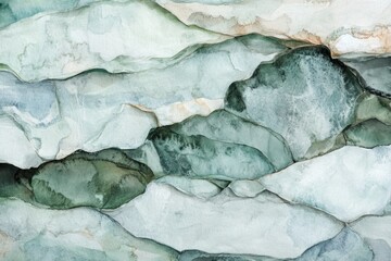 Naklejka premium subtle watercolor layers forming abstract mountain landscape in shades of green and gray. nature-inspired design. suitable for backgrounds, artistic prints, and wall art.