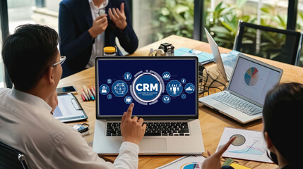 Customer relationship management system on brisk computer for CRM business and enterprise
