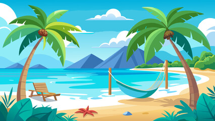 beach with palm trees