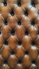 Luxurious tufted leather arrangement with warm inviting lighting